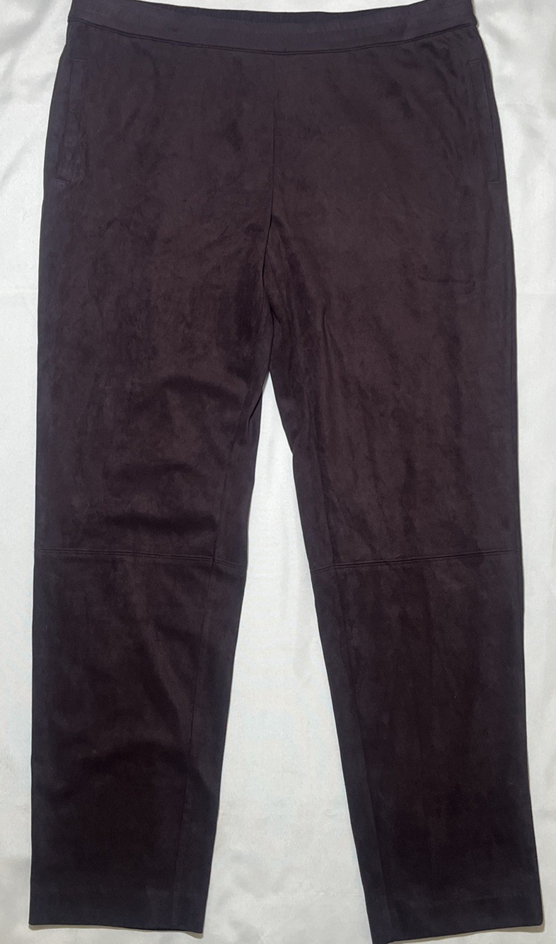 J.Jill‎ Wearever Collection Sz M Tall Plum Color Faux Suede Leggings Pants Women